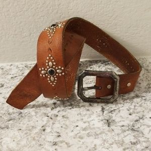 Vintage Leather Studded Belt size small